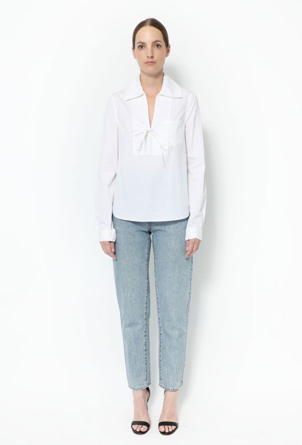 Prada Lace-up Cotton Sailor Top - 2