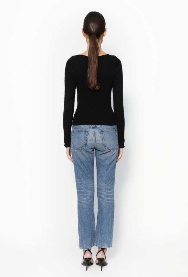 Balenciaga 2003 Le Dix Ribbed Knit Sweater Black - 4