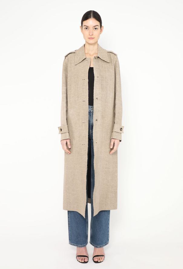 Bottega Veneta Pre-Fall 2019 Belted Linen Trench - 3