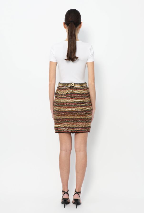 Saint Laurent Vintage Tiered Lamé Skirt - 4