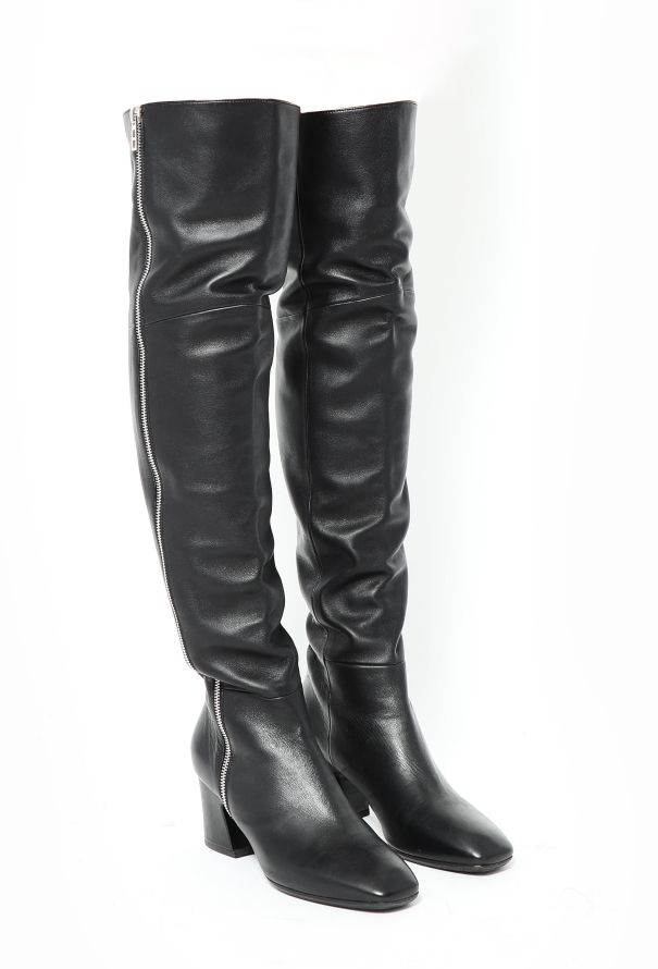 Hermès Leather Knee Boots - 2