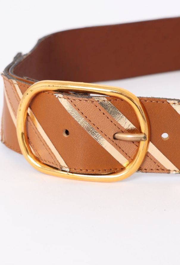 Saint Laurent Vintage Iridescent Striped Belt - 3