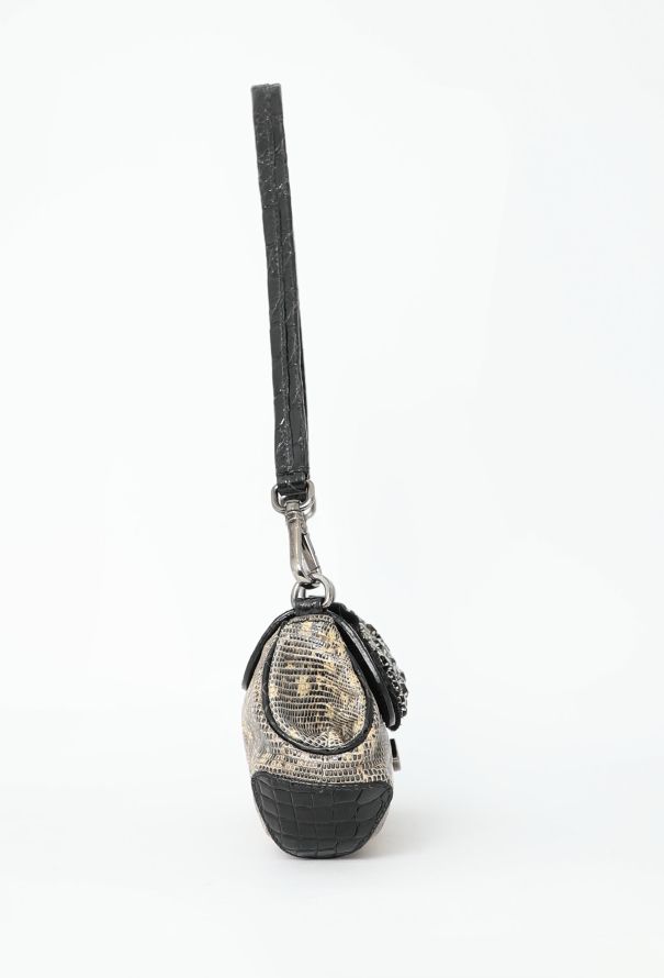Prada F/W 2004 Lizard Embellished Shoulder Bag - 5