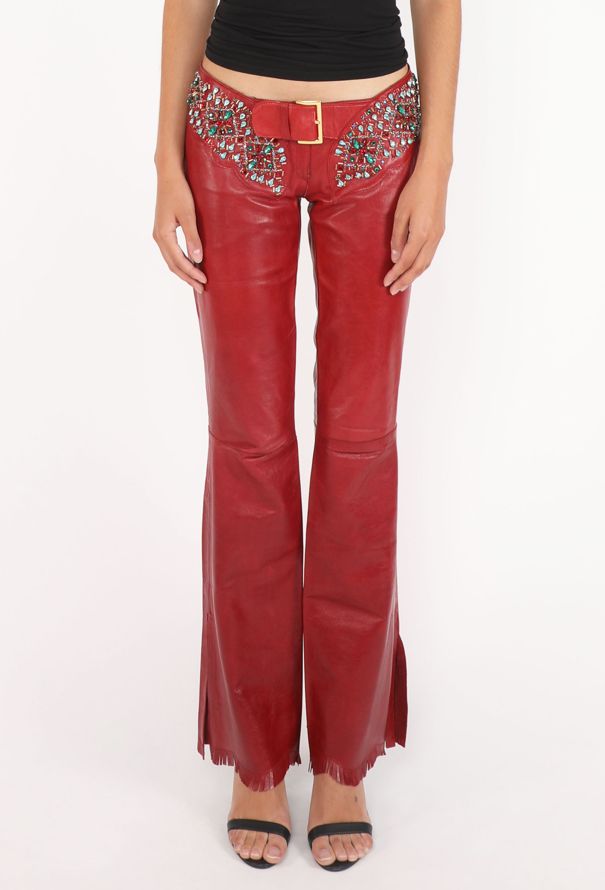 Dolce & Gabbana Embellished Leather Pants, 2001 - 4