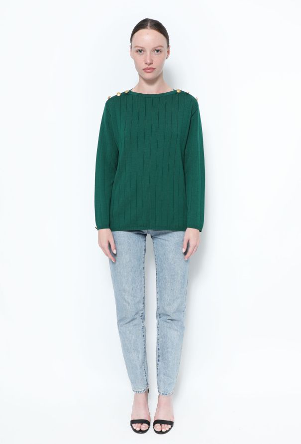 Saint Laurent 1995 Épaulette Knit Pullover - 2