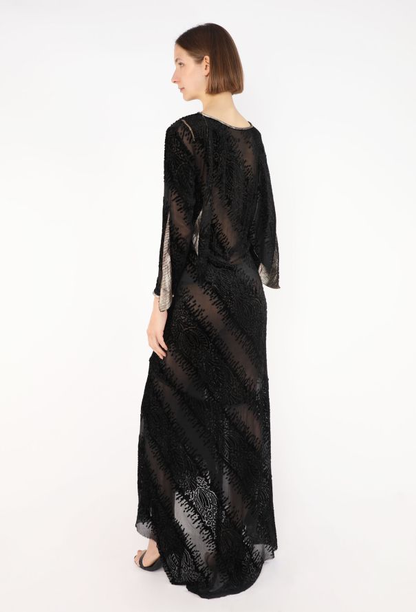 Silk Velvet Devoré Dress, 1930s - 5