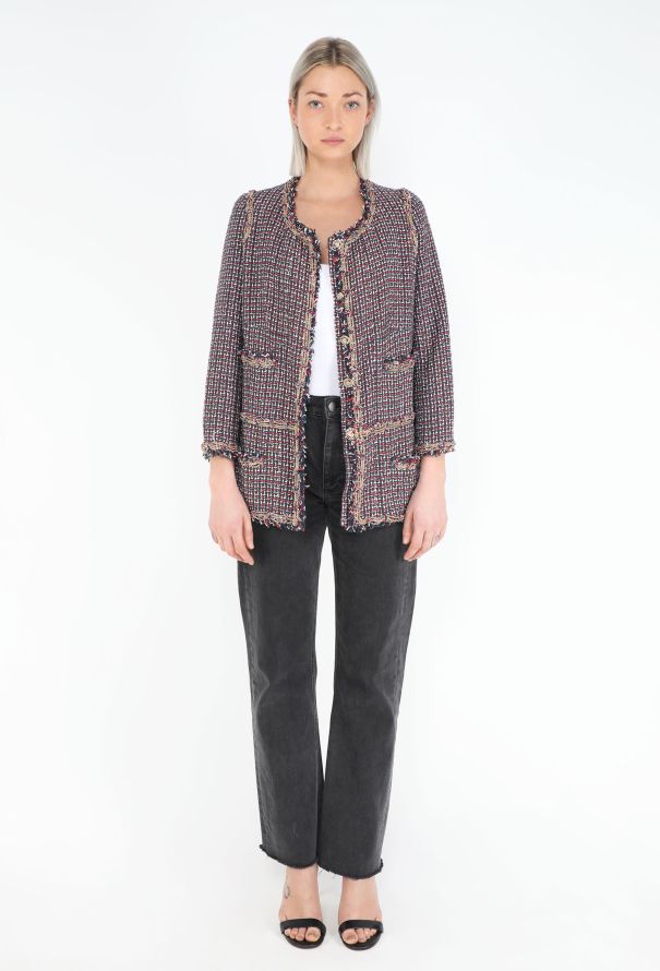 Chanel 2008 Chainlink Trim Tweed Jacket - 3