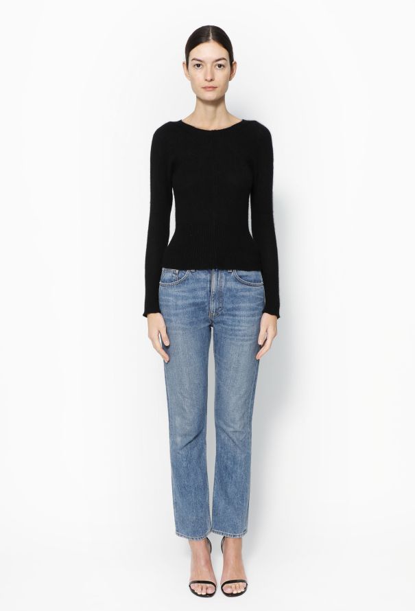 Balenciaga 2003 Le Dix Ribbed Knit Sweater Black - 3