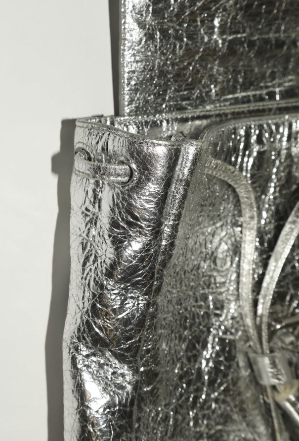 Saint Laurent Metallic Silver Venice Backpack - 14
