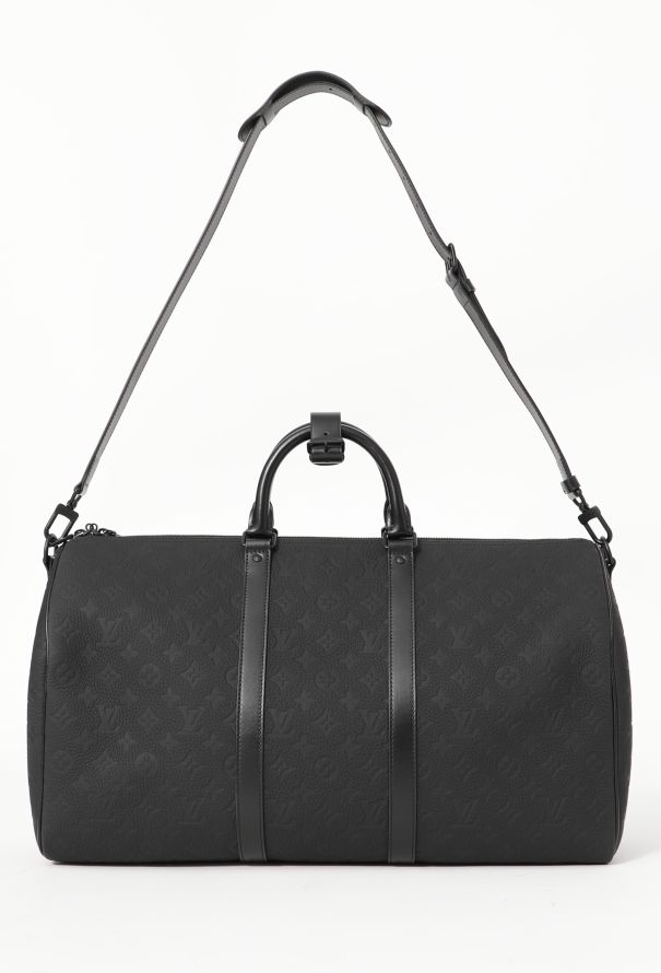 Louis Vuitton Keepall 50 - Black Monogram Shadow Leather - 2