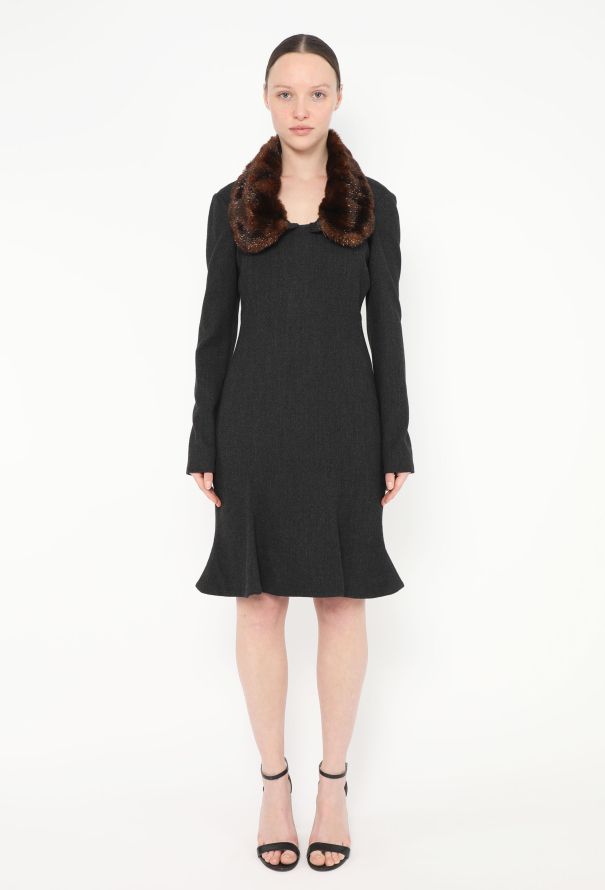 Vivienne Westwood F/W 1994 Fluted Fur Collar Dress - 4