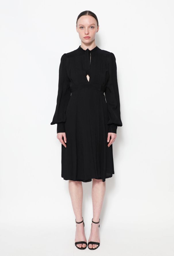Ossie Clark Timeless '70s Crêpe Wrap Dress Black - 1