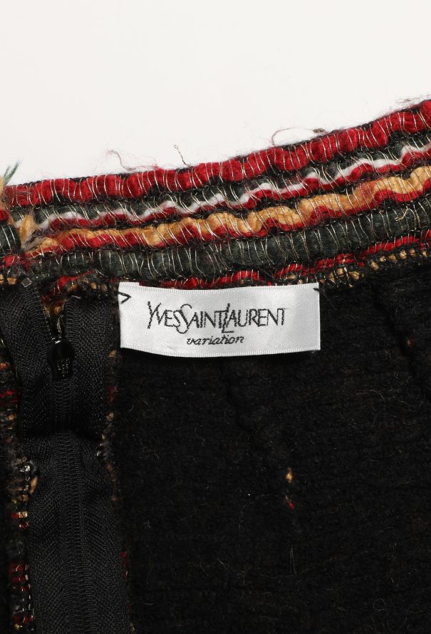 Saint Laurent Vintage Tiered Lamé Skirt - 5
