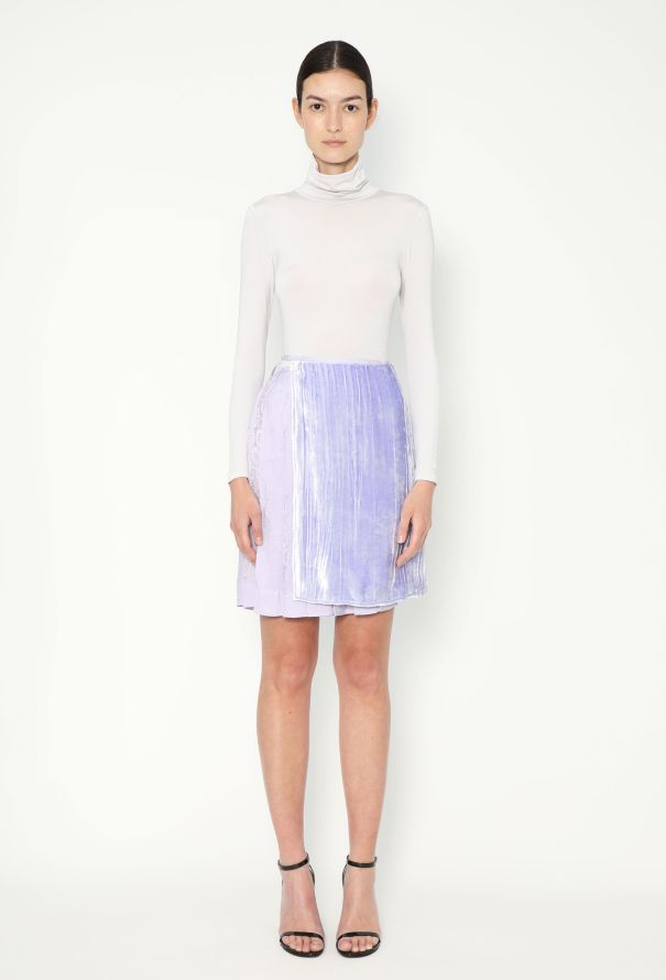 Bottega Veneta Pre-Fall 2023 Jacquard Velvet Wrap Skirt - 3