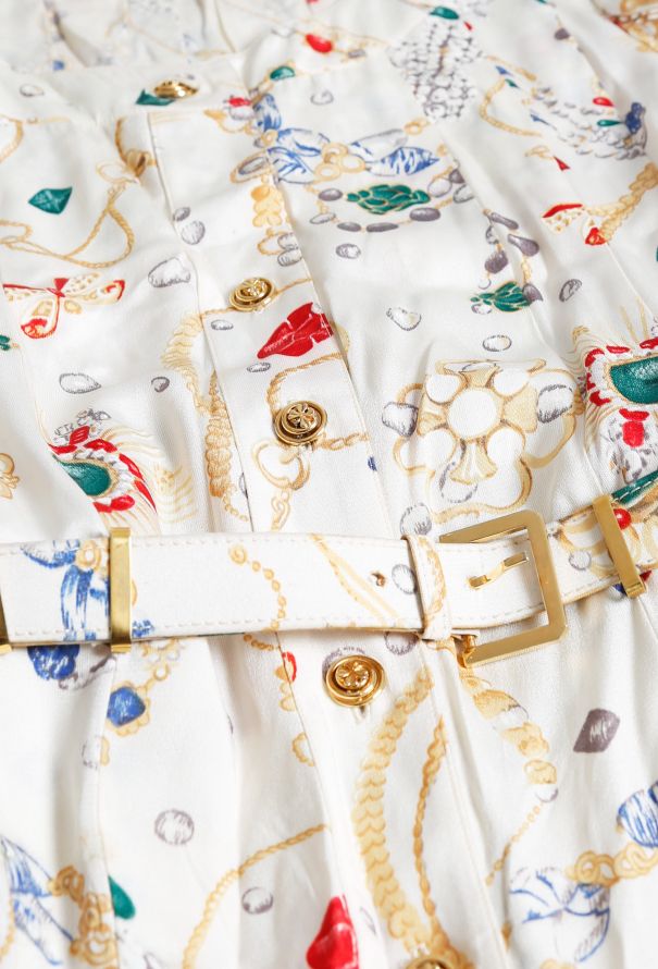 Chanel Rare '80s  Jewel Print Pleated Dress - 6
