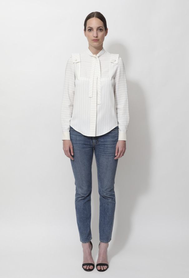 Chloé 2014 Striped Lavallière Shirt - 4