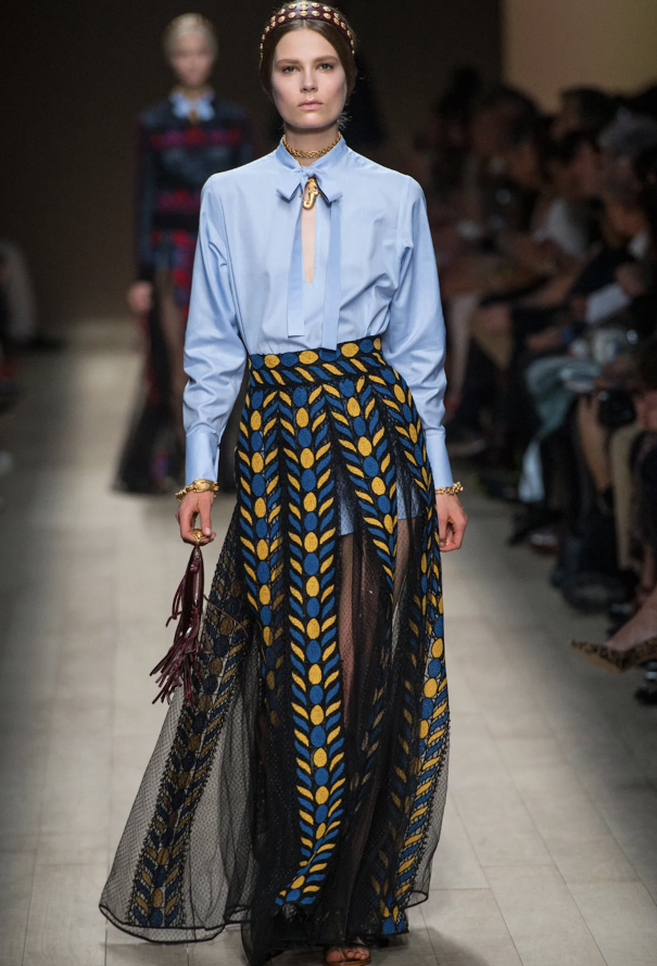 Valentino Chenille-Embroidered Organza Skirt, S/S 2014 - 2