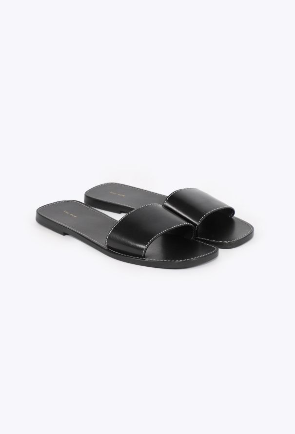 The Row Link Leather Slides, 2024 - 3