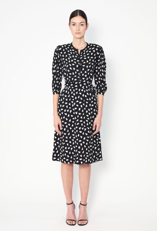 Saint Laurent S/S 1979 Crêpe Heart Print Ensemble - 1