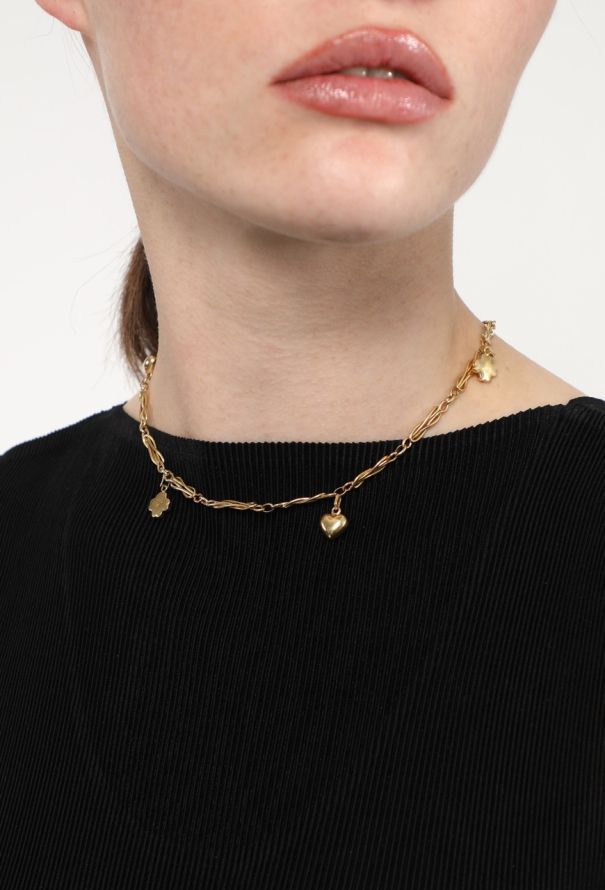 Vintage Fine Jewelry 18k Yellow Gold Charm Necklace - 4