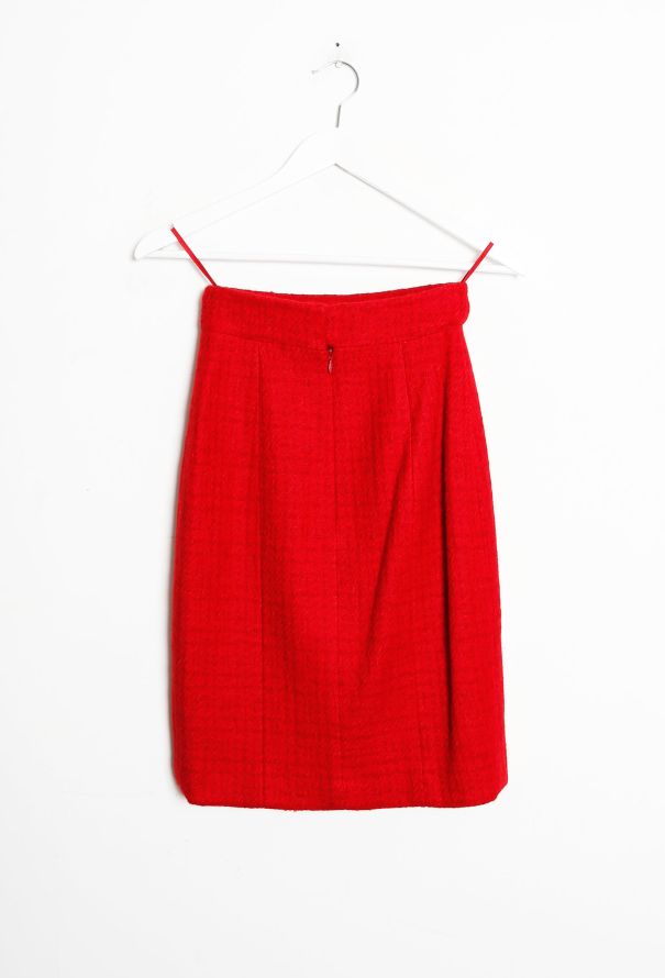 Chanel Scarlet Tweed Skirt - 8