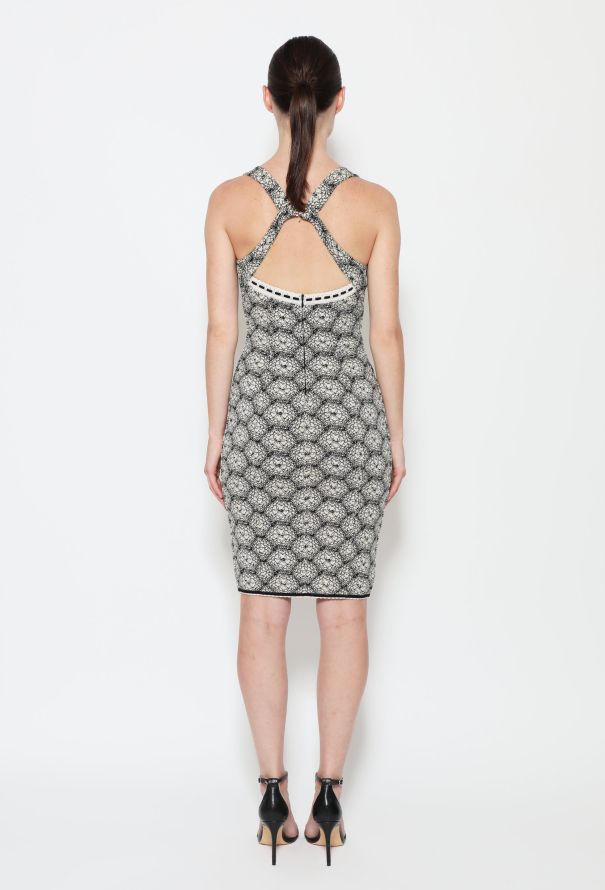 Alaïa RARE '90s Scalloped Intarsia Dress - 3