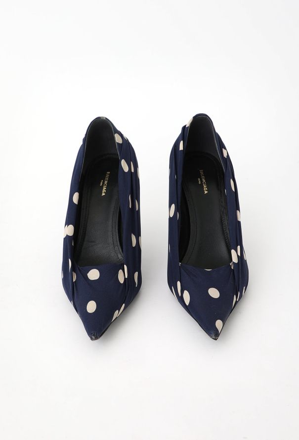 Balenciaga F/W 2017 Ruched Polka Dot Heels - 4