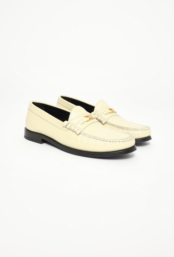 Céline Lizard Embossed Triomphe Loafers - 3