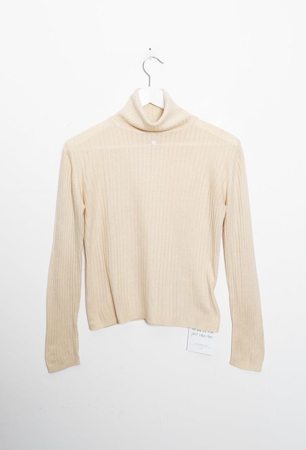 Courrèges 60s Ribbed Turtleneck Sweater - 10