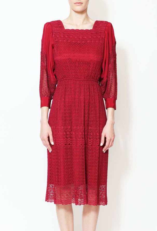 Floral Lace Crêpe Dress - 3