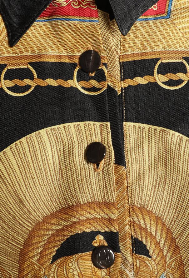 Hermès Vintage 'Poste et Cavalerie' Silk Carré Top - 8