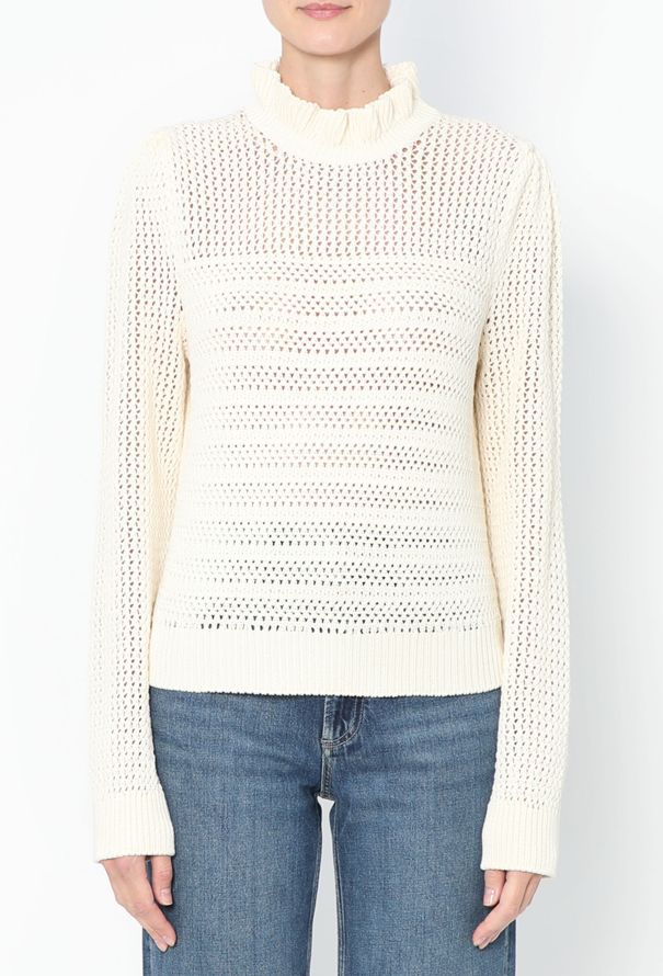 Céline 2019 Ruffled Crochet Sweater - 1