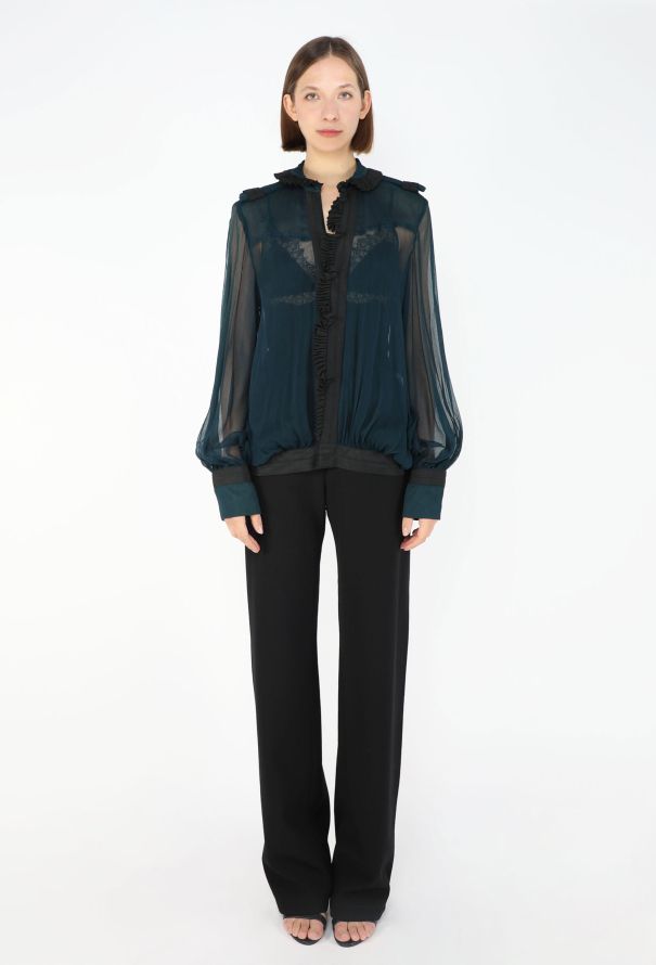 Gucci F/W 2005 Lace & Chiffon Blouse - 5