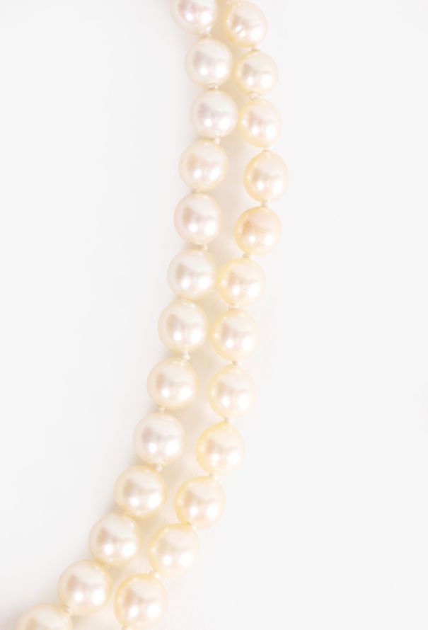 Vintage Fine Jewelry 18k White Gold & Diamond Akoya Pearl Necklace - 3