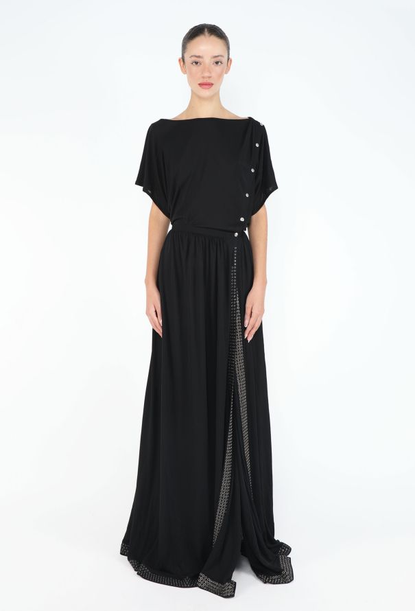 Alaïa 2019 Re-edition 1981 Studded Slit Gown - 4
