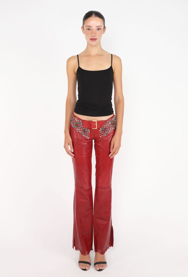Dolce & Gabbana Embellished Leather Pants, 2001 - 1