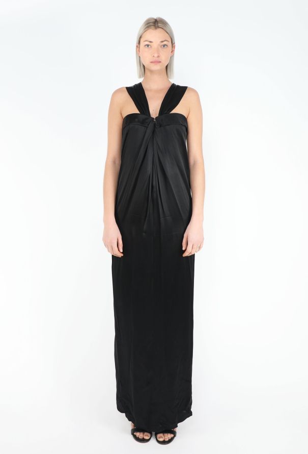 Saint Laurent RARE S/S 1990 Draped Halter Column Gown - 3