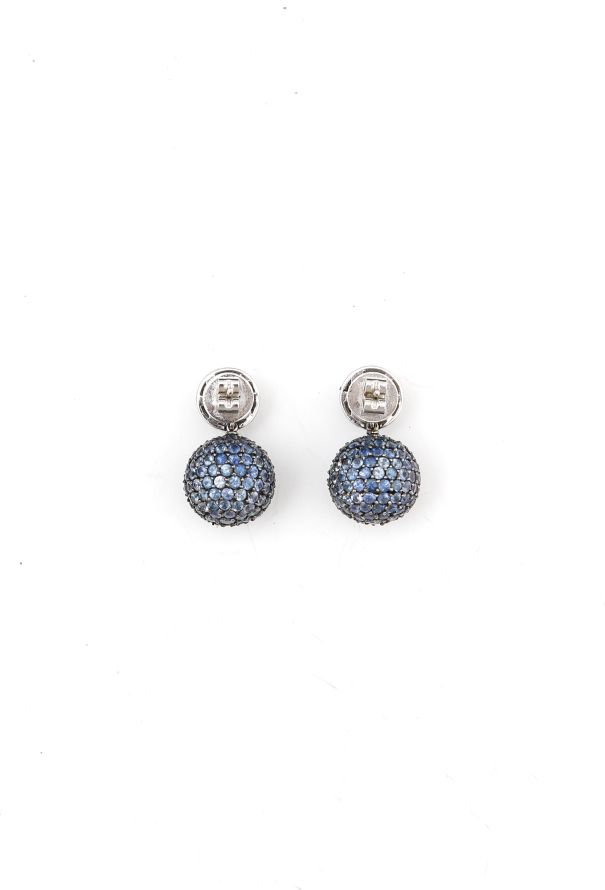 Vintage & Antique 18K Gold & Diamond Ball Drop Earrings - 2