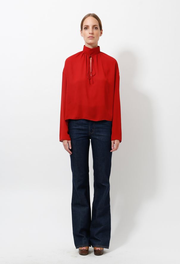 Balenciaga 2016 High Neck Silk Blouse - 4