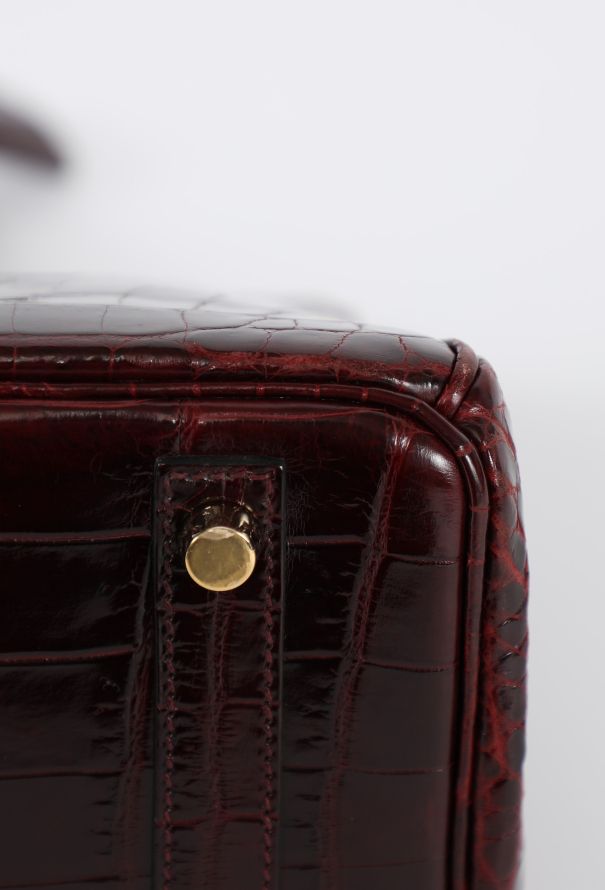 Hermès Exquisite Shiny Bordeaux Niloticus Birkin 30 - 13