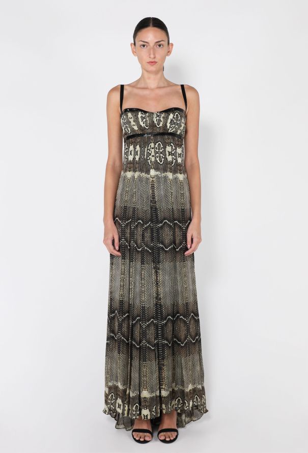 Roberto Cavalli Python Printed Silk Gown, 2005 - 1