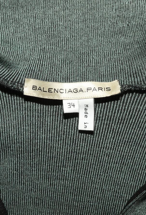 Balenciaga Ribbed Turtleneck Top - Green (F/W 2003) - 6