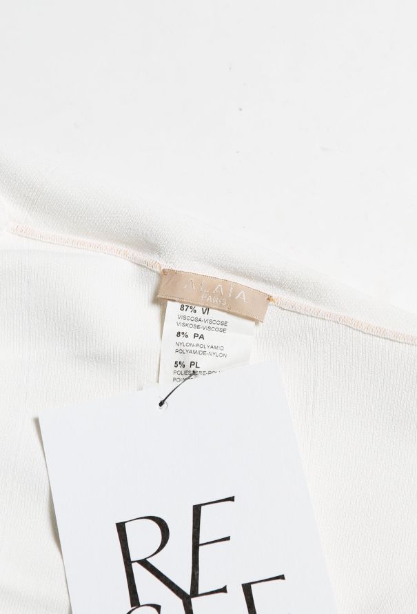 Alaïa Embroidered Trim Skater Dress White - 4