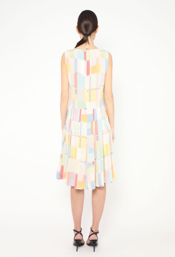 Chanel Rare 1999 Colorblock Chiffon Dress - 4