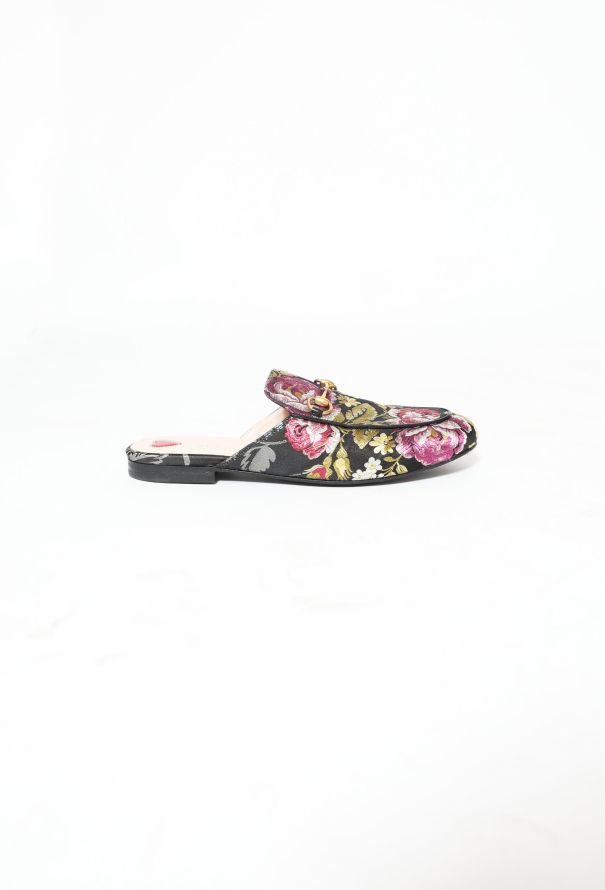 Gucci Floral Embroidered Horsebit Mules - 1