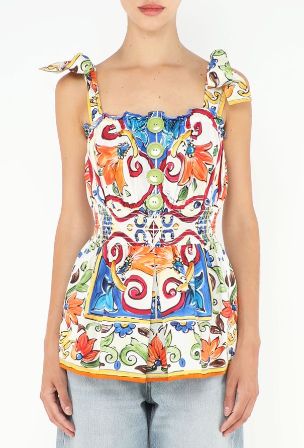 Dolce & Gabbana 2018 Majolica Cotton Top - 2