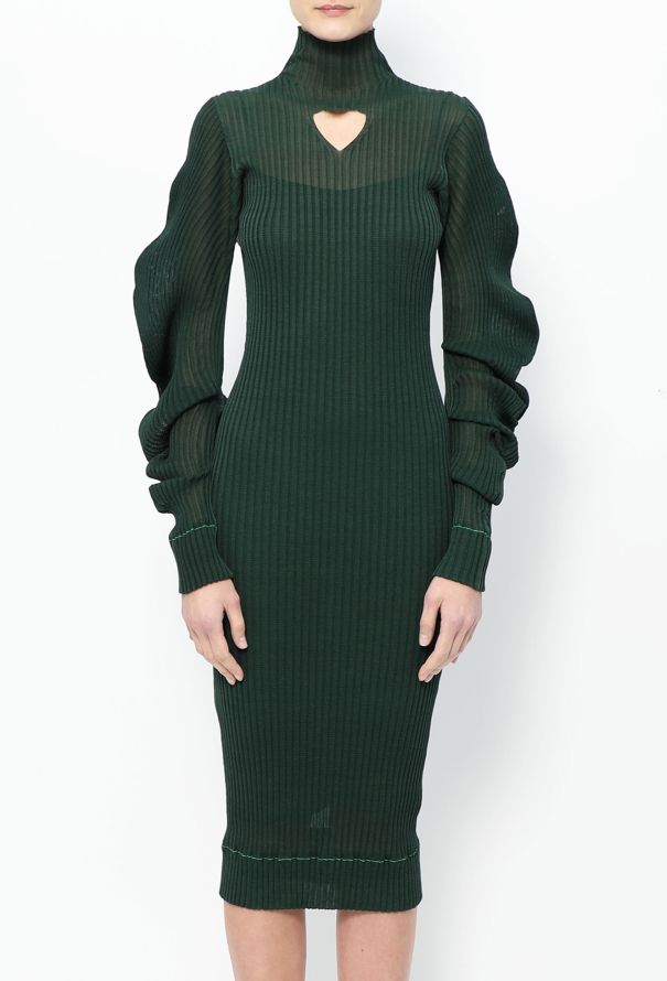 Bottega Veneta S/S 2022 Ribbed Silk Turtleneck Dress - 3