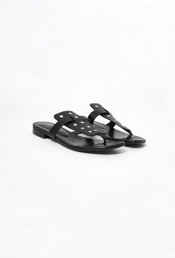 Hermès Studded Leather Sandals - 2