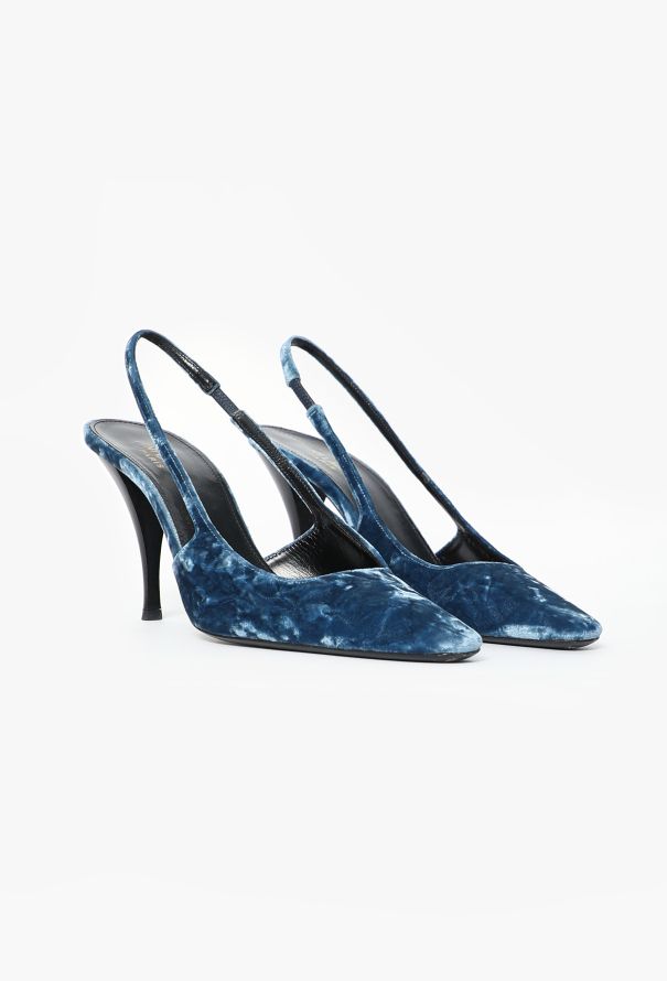 Saint Laurent Blade 90 Velvet Slingbacks, 2022 - 2
