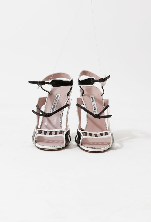 Manolo Blahnik Cut-Out Leather Sandals - 2